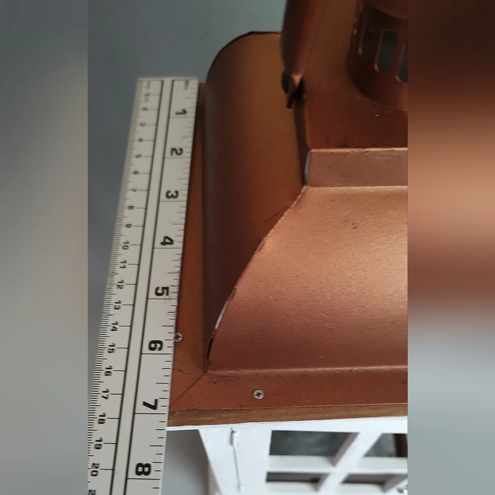 Elements Lantern home decor white and galvanized metal wood good condition - Picture 3 of 11